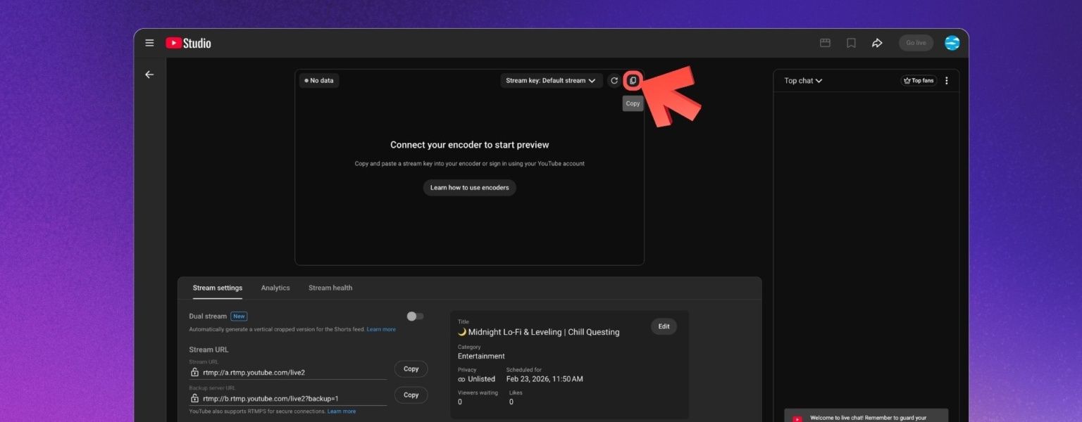 rtmp://a.rtmp.youtube.com/live2 - YouTube RTMP for Creators - Upstream.so