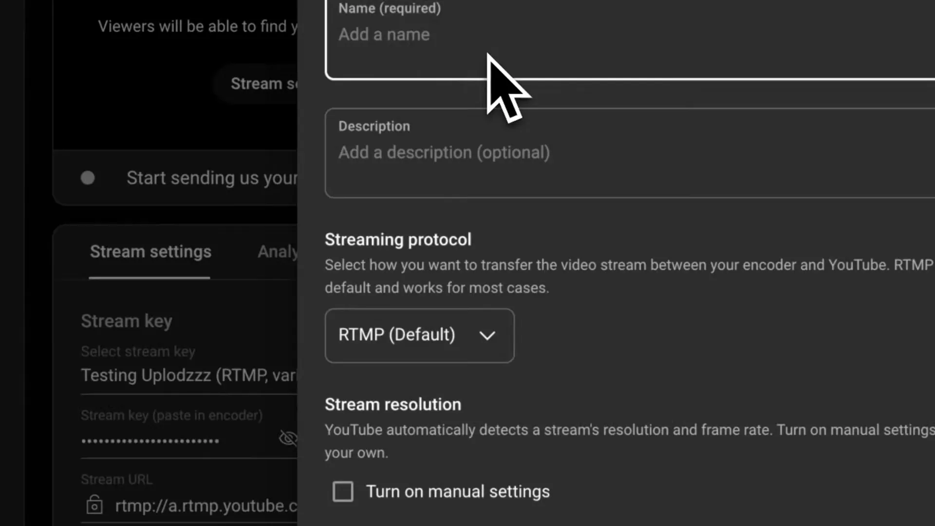 Creating a unique YouTube stream key for simultaneous live broadcasts