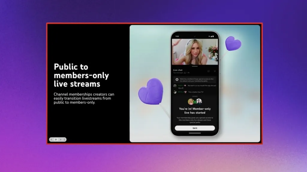 Public to members only live stream
