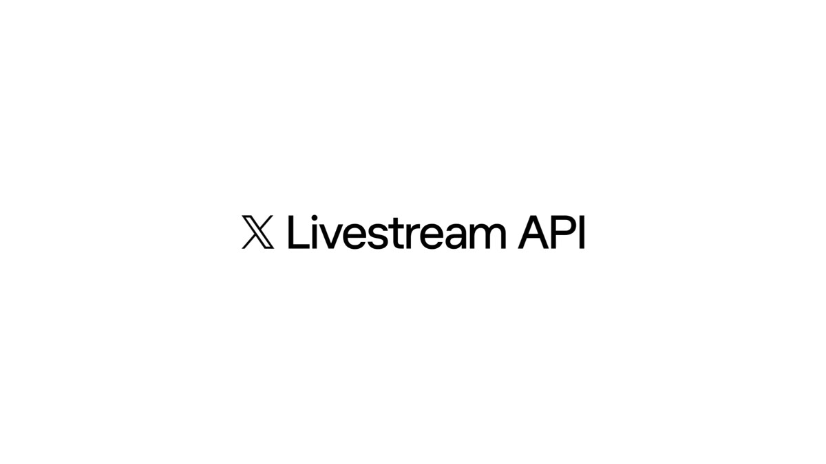 Still from X’s Livestream API launch video: the X logo next to the words Livestream API
