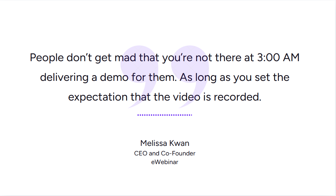 Melissa Kwan quote about telling viewers when a live stream was pre-recorded