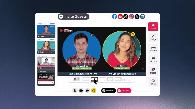 OneStream Live webinar and guest multistreaming studio