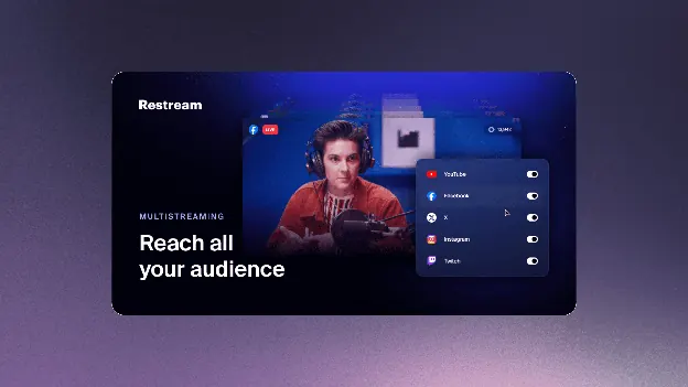 Restream multistreaming platform dashboard and destinations