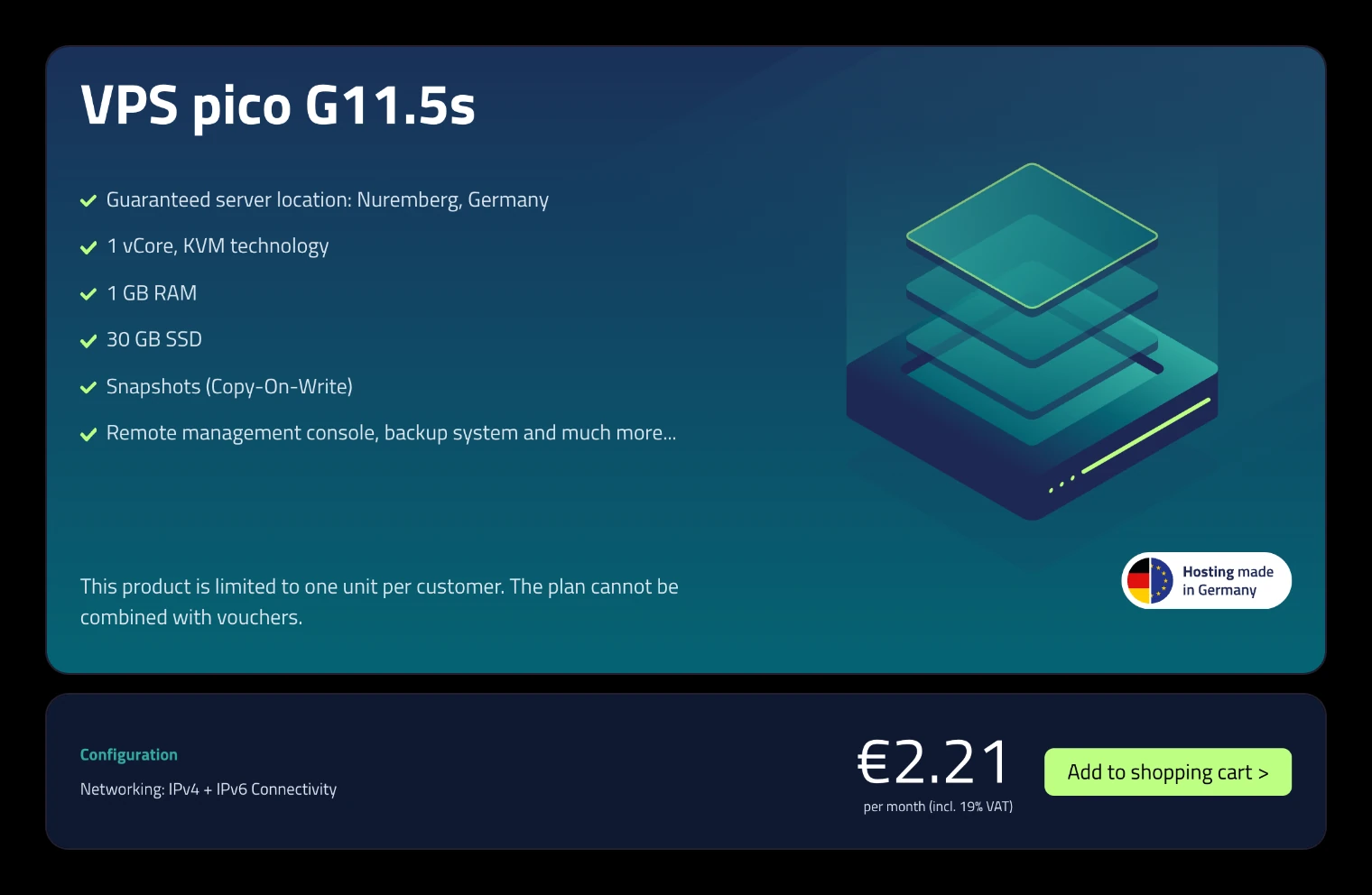 netcup VPS pico pricing page, October 2026