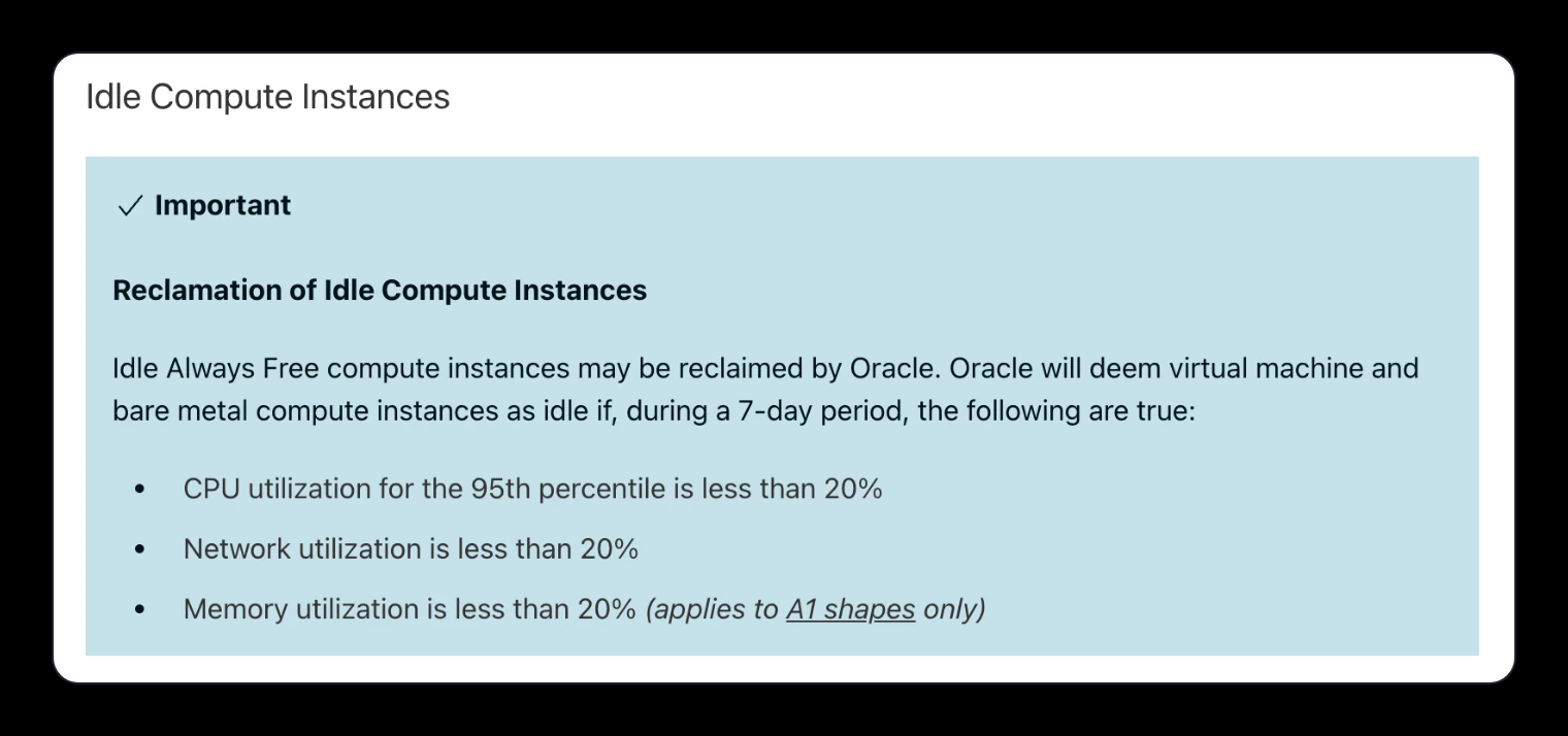 Oracle Cloud Always Free pricing page, October 2026